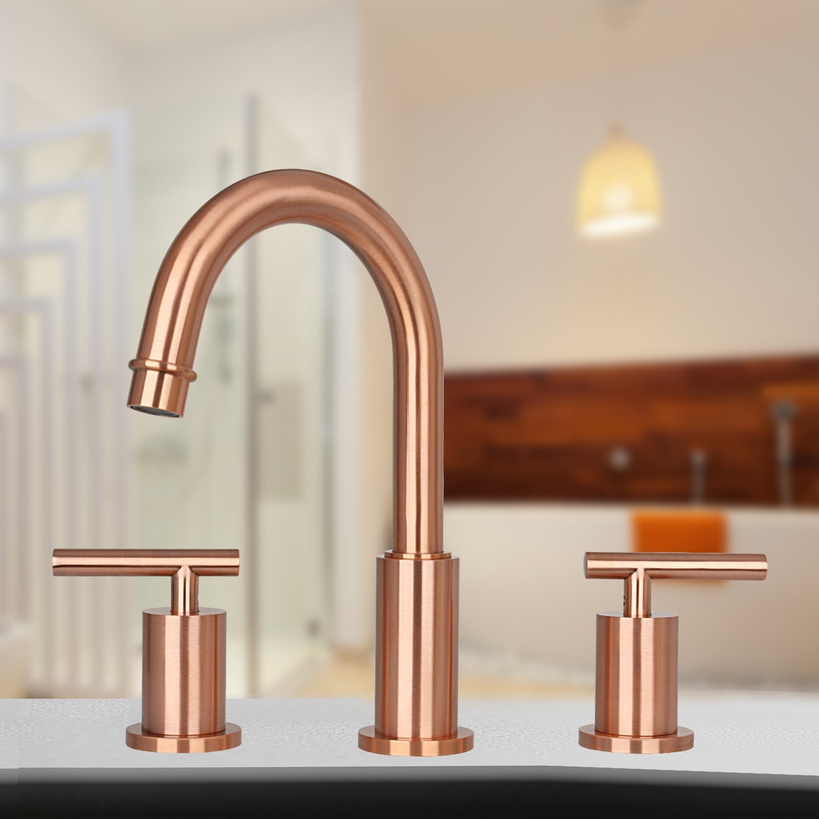 two-handle copper widespread bathroom sink faucet - 8undefined x