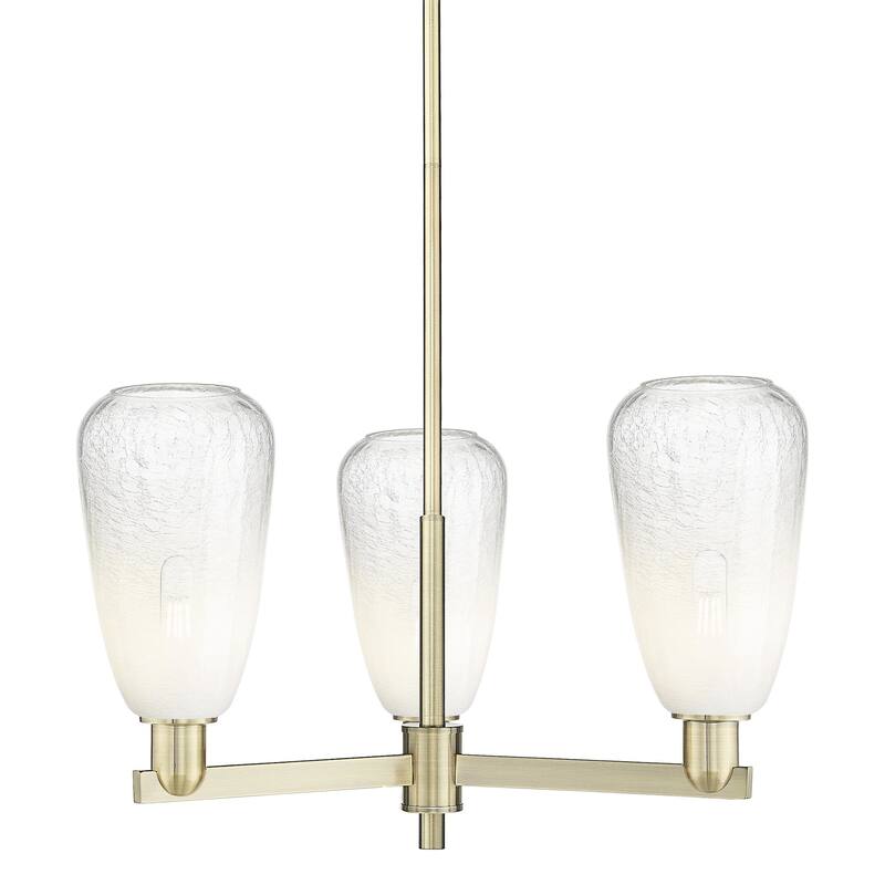 Innovations Lighting 716-3CR-9-18 Brookhaven Almond Chandelier - Antique Brass / Opal