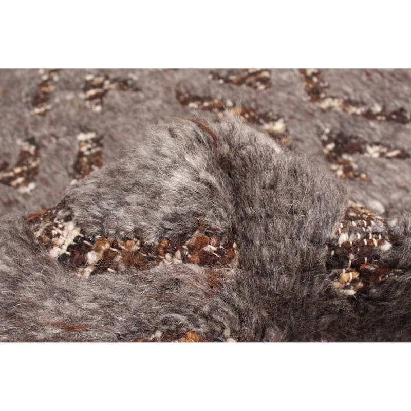 ECARPETGALLERY Braid weave Sienna Dark Grey Wool Rug - 5'3 x 7'6