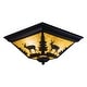 preview thumbnail 1 of 9, Bryce 14-in W Bronze Rustic Deer Flush Mount Ceiling Light Fixture - 14-in W x 5.75-in H x 14-in D Burnished Bronze - 14-in W x 5.75-in H x 14-in D