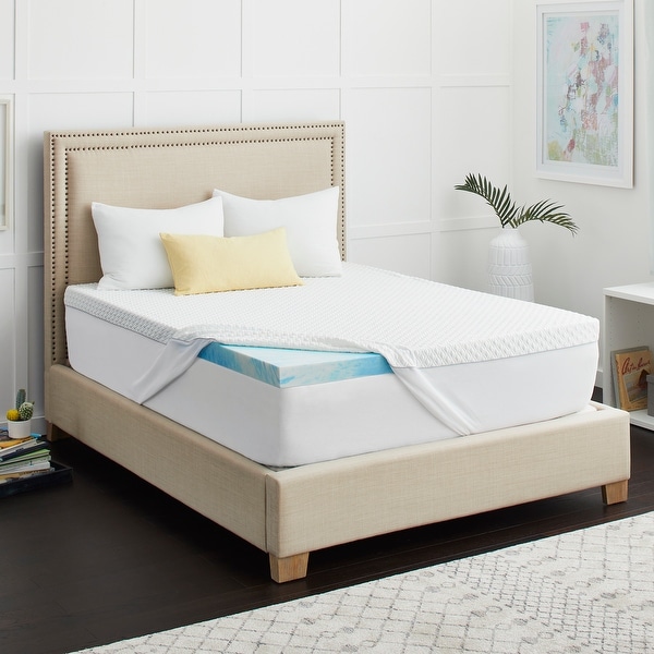 2" SealyChill Gel Memory Foam Mattress Topper with Cover. Opens flyout.