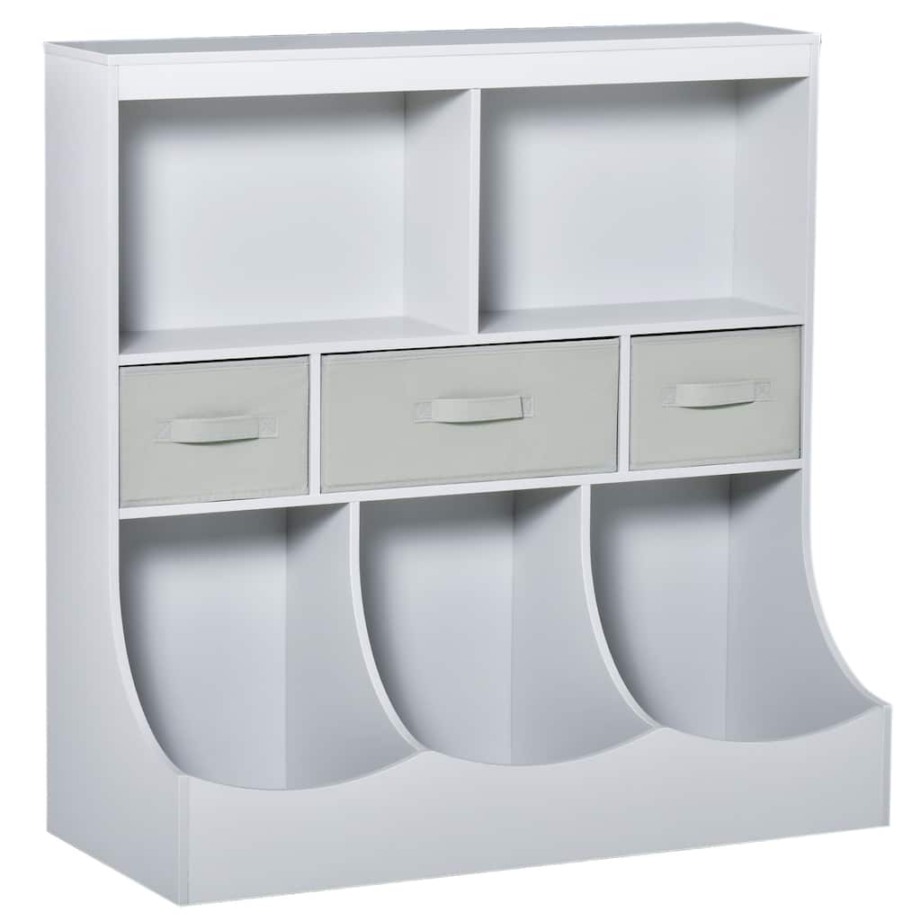 Kids Bookcase, Toy Storage Organizer Cabinet, Children Display Bookshelf with Drawers for Toys, Clothes, Books