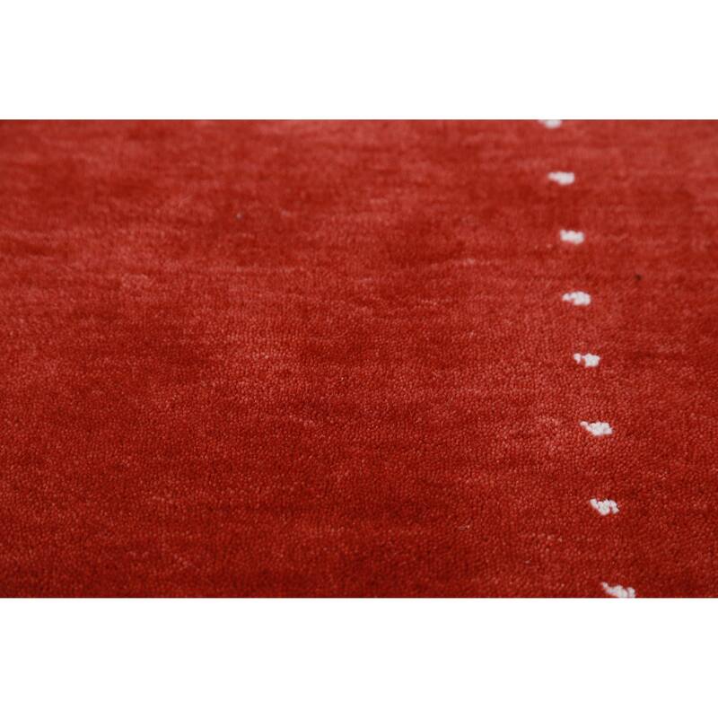 Hand Knotted Oriental 100% Wool Carpet Tribal Tribal Oranges & Rust Gabbeh Area Rug - 4' 10'' X 3' 4''