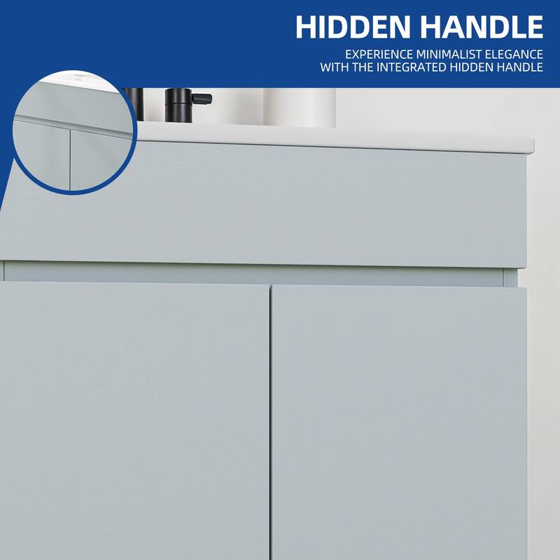 Moasis 24 Inch Bathroom Vanity with Sink, Freestanding Bathroom Cabinet Vanity with 1 Soft Closing Cabinet