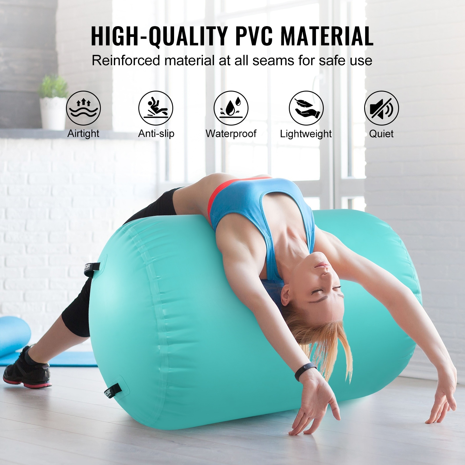 VEVOR Air Mat Tumble Track Air Spot Round Inflatable Air Roller Tumbling Backbend Trainer for Home Use Gym Yoga Beach Park On Sale Bed Bath Beyond 40803102