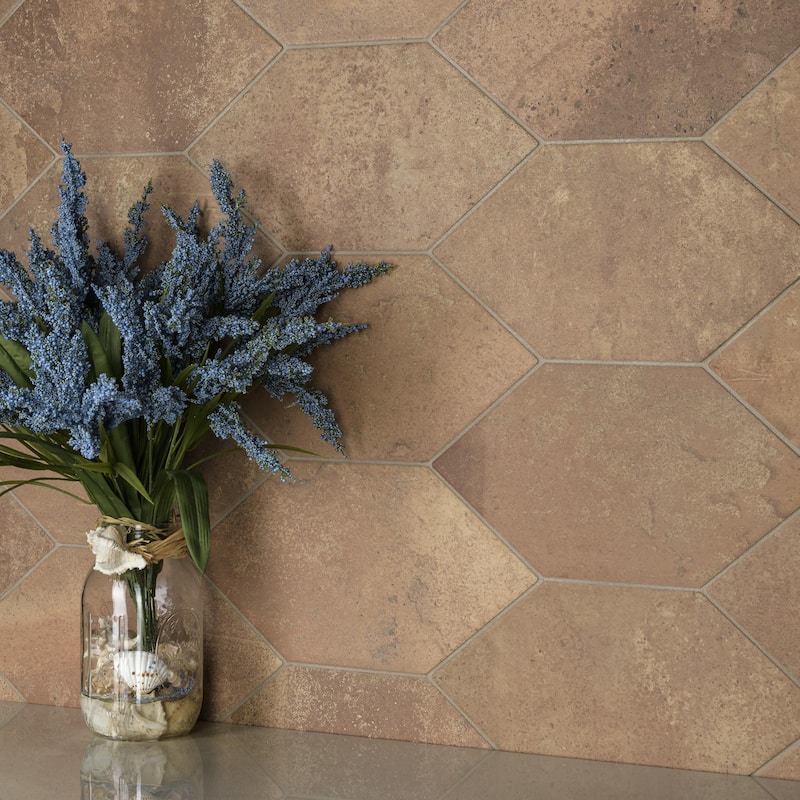 Merola Tile Volterra Kayak Rosso 6-1/2" x 12-1/2" Porcelain Floor and Wall Tile