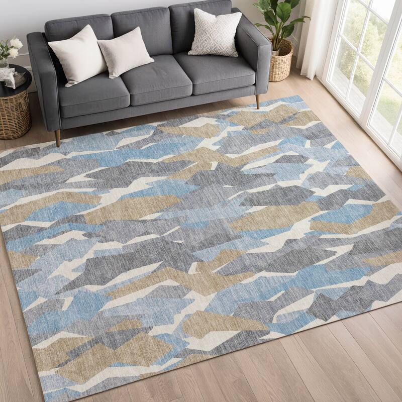 Machine Washable Indoor/ Outdoor Contemporary Dylan Chantille Rug