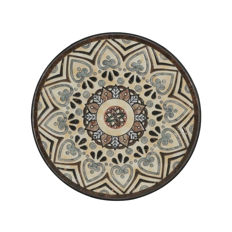 Christopher Knight Home - Camille Ceramic Tile and Iron Outdoor Side Table with French Country Charm