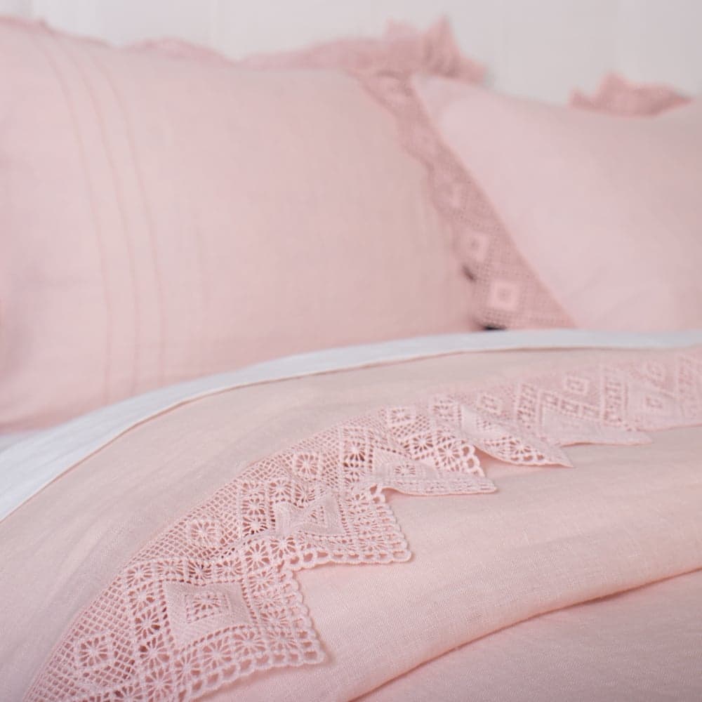 Camilla Lace Linen Duvet Cover