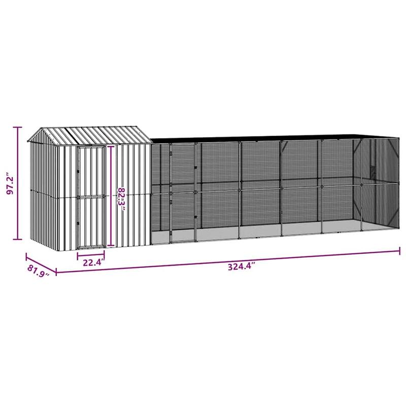 vidaXL Bird Cage Anthracite Galvanized steel