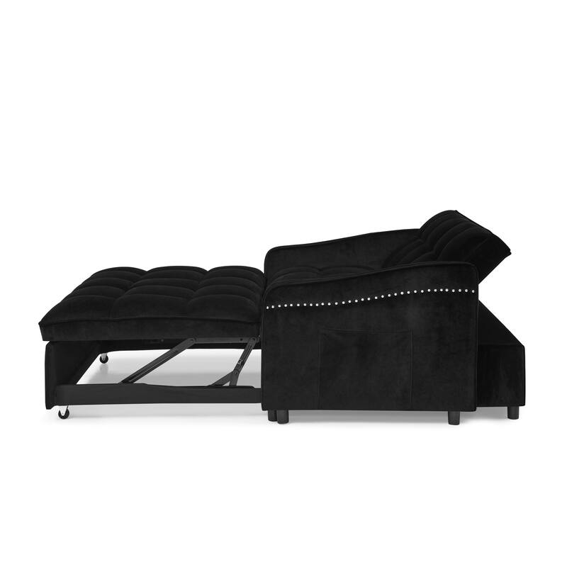 Modern Loveseat Sofa Bed With Pull-out Bed,TypeC and USB Charging