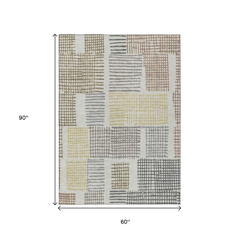 HomeRoots Geometric Transitional Rectangle Outdoor Rug