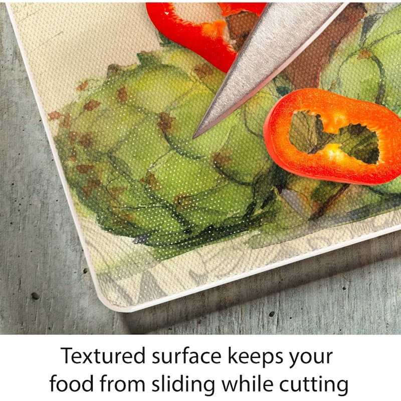 CounterArt Rustic Wine Decorative 3mm Heat Tolerant Tempered Glass Cutting Board 15" x 12" Made in the USA Dishwasher Safe