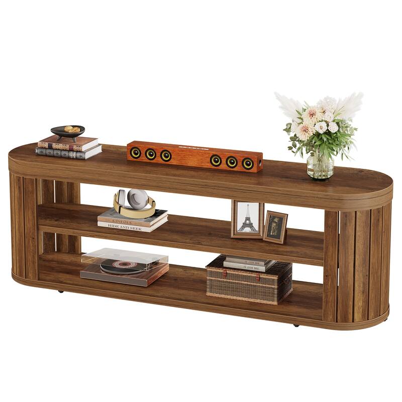 TV Stand, Storage Shelf Media Console, Living Room Bedroom Entertainment Center Accent Television Stand