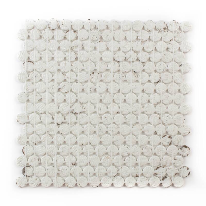The Tile Life Eterna Penny 12x12 Round Glass Mosaic Floor, Wall & Backsplash Tile