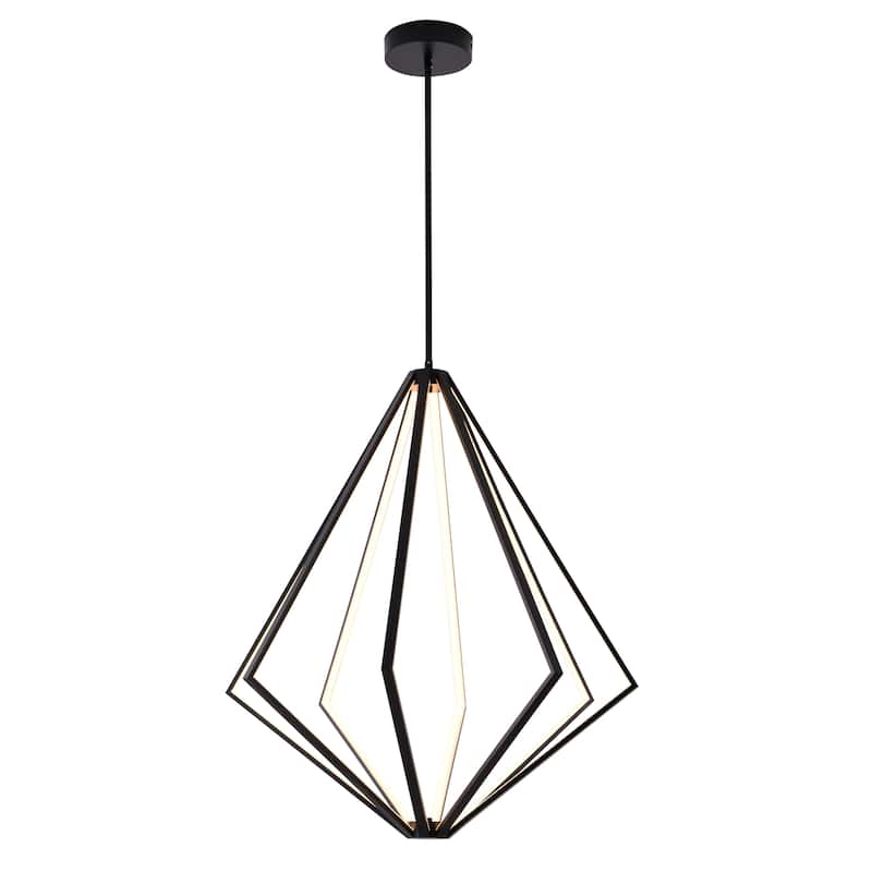 8-Light Black Diamond Metal LED Chandelier With Silicone Diffusers