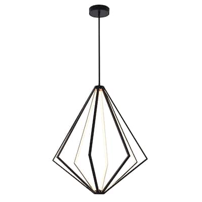 8-Light Black Diamond Metal LED Chandelier With Silicone Diffusers