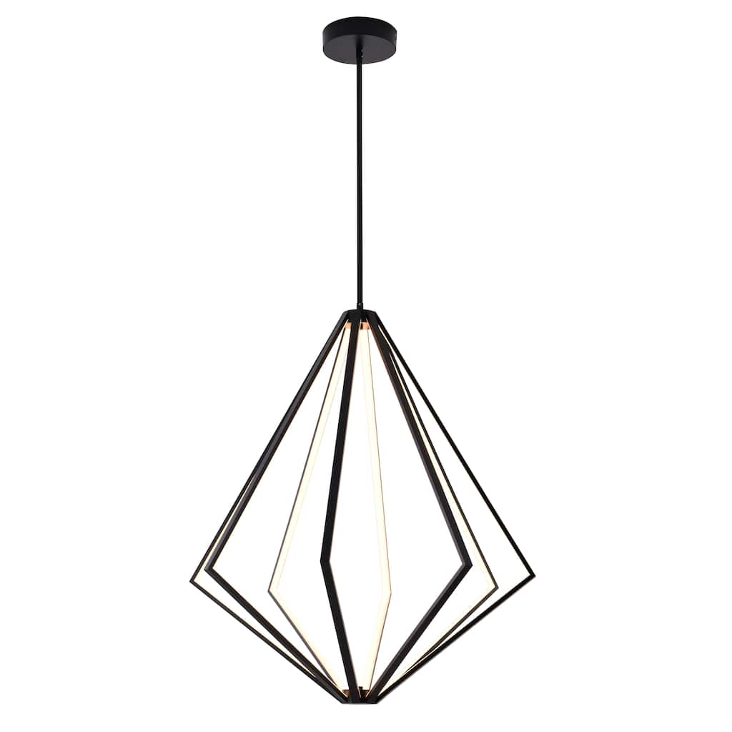 8-Light Black Diamond Metal LED Chandelier With Silicone Diffusers