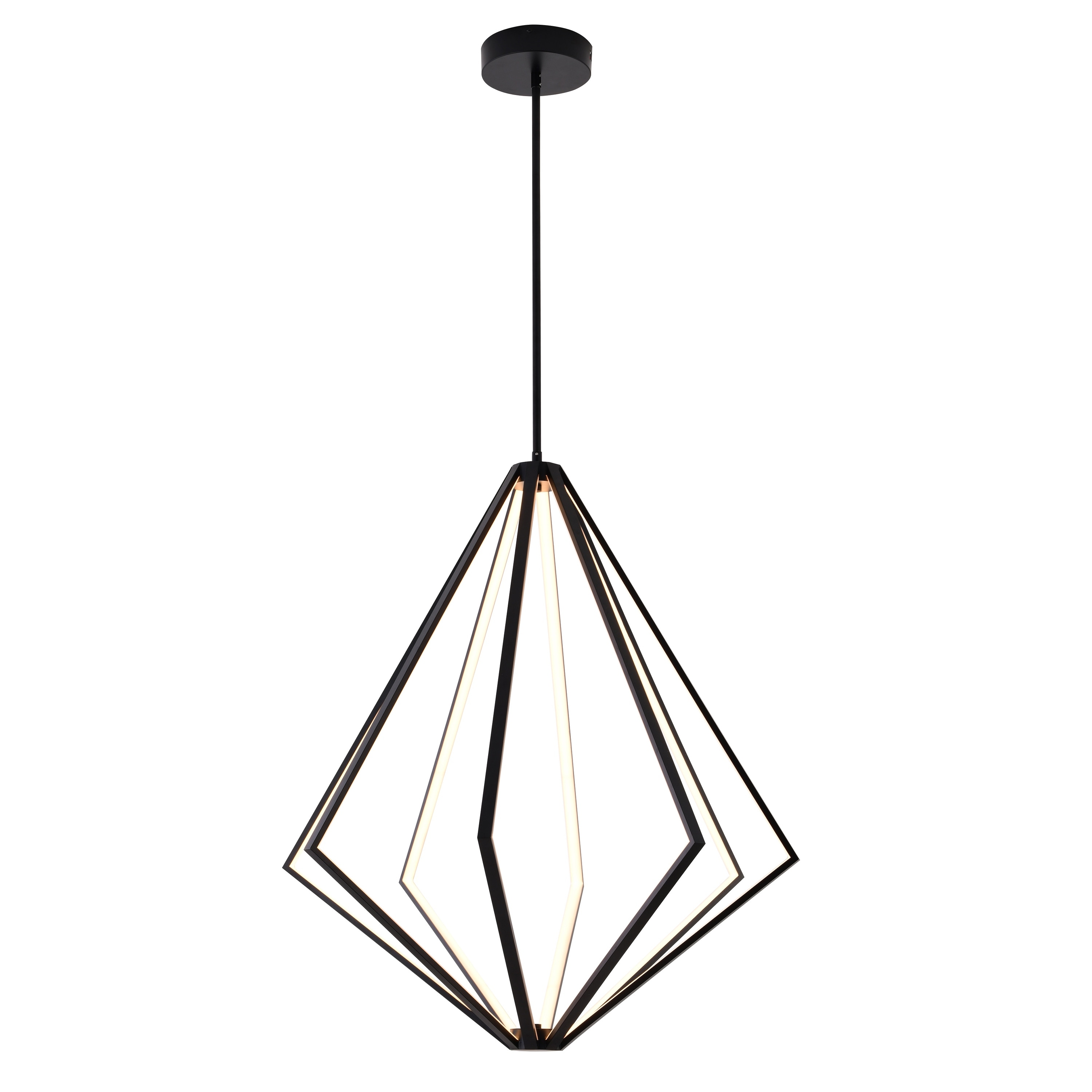 Modern 8-Light Black Diamond Metal LED Chandelier With Silicone Diffusers