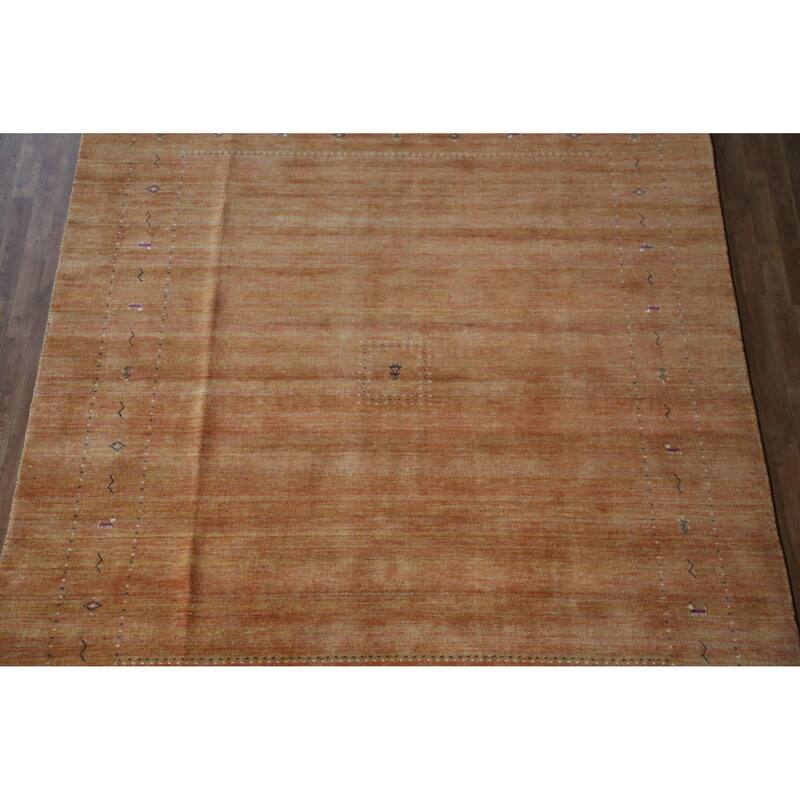 Hand Knotted Oriental 100% Wool Carpet Tribal Tribal Oranges & Rust Gabbeh Area Rug - 9' 9'' X 8' 1''