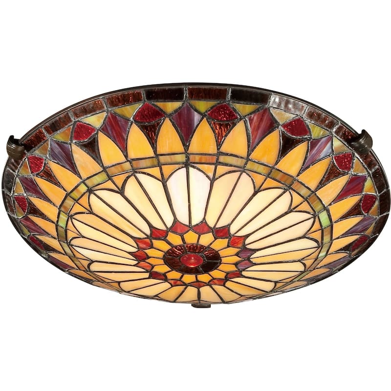 Roseto 2 Light 17" Wide Flush Mount Ceiling Fixture with Ohio Glass