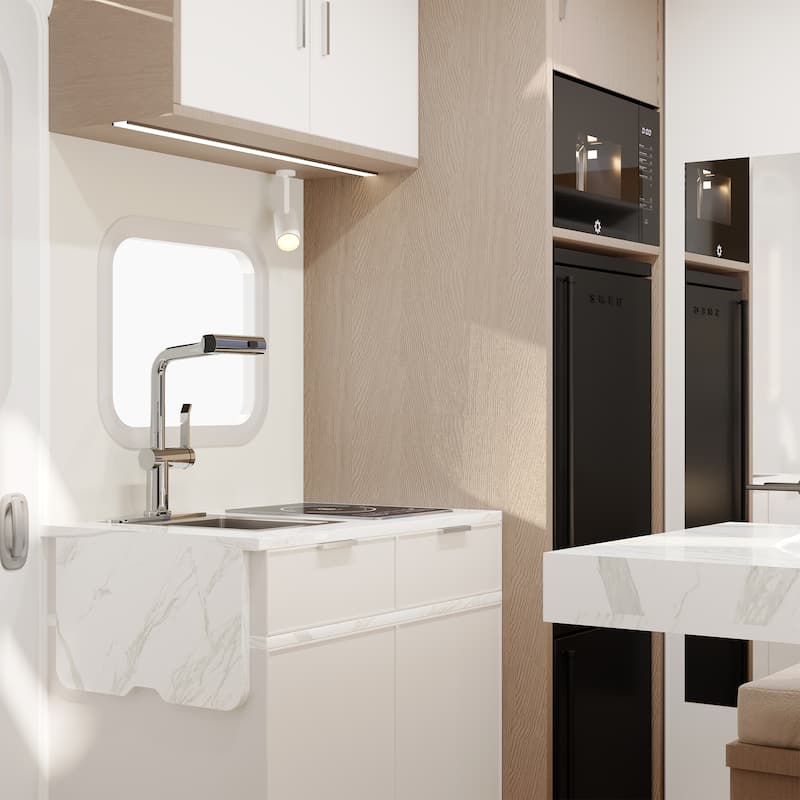 Single Handle Pull Down Sprayer Kitchen Faucet with 3 Functions Spray
