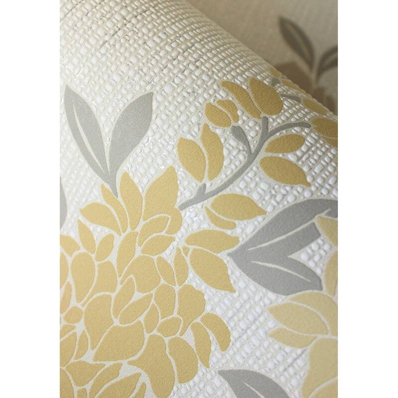 Fine Decor Aisla Yellow Wisteria Wallpaper