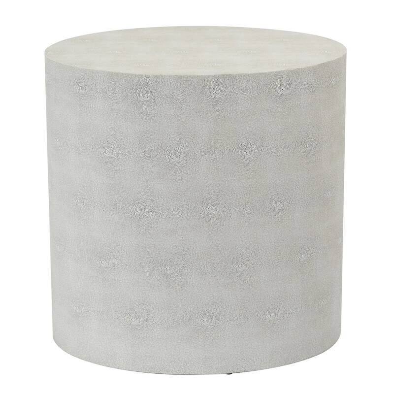 Dann Foley Lifestyle - Oval Side Table - Ivory Faux Leather Shagreen ...