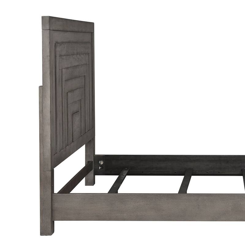 Modern Farmhouse Dusty Charcoal Distressed King Panel Headboard