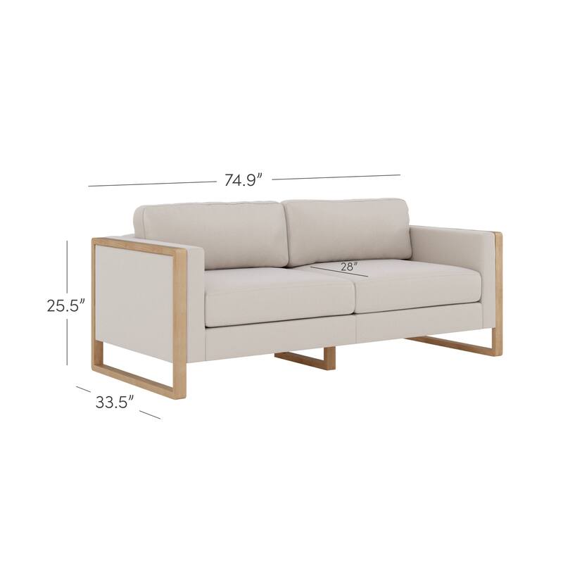 Madison Modern Upholstered Modular Sofa or Couch for Living Room with Solid Wood Legs