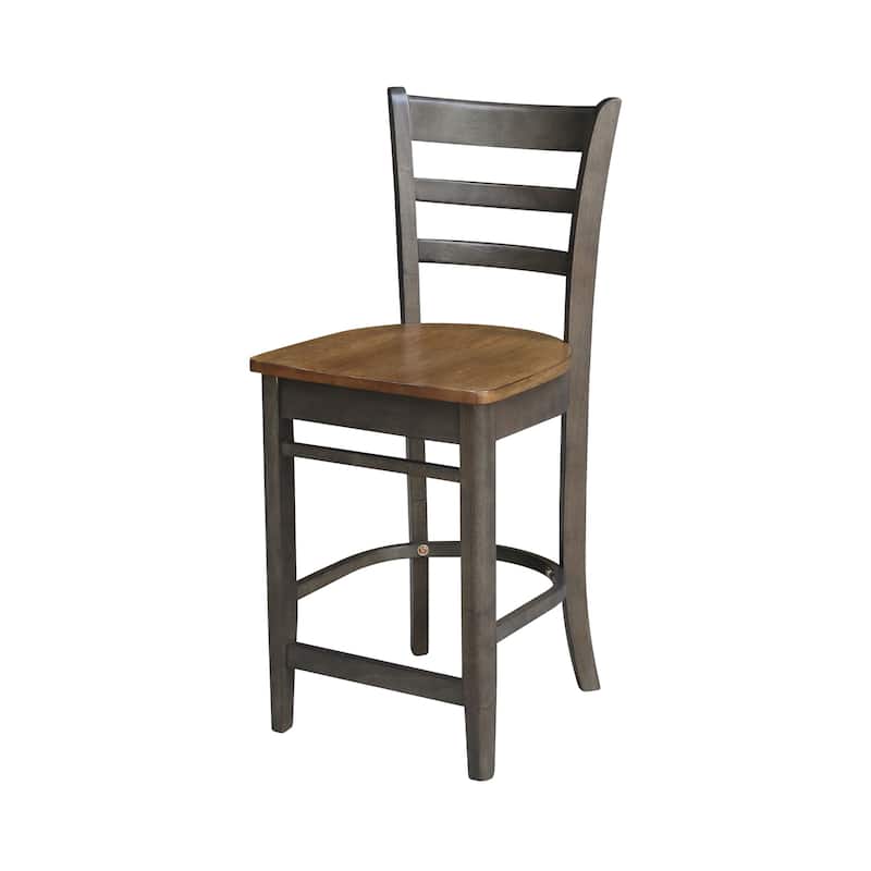 International Concepts Solid Wood Emily Dining Stool - Hickory/Washed Coal - Counter Height