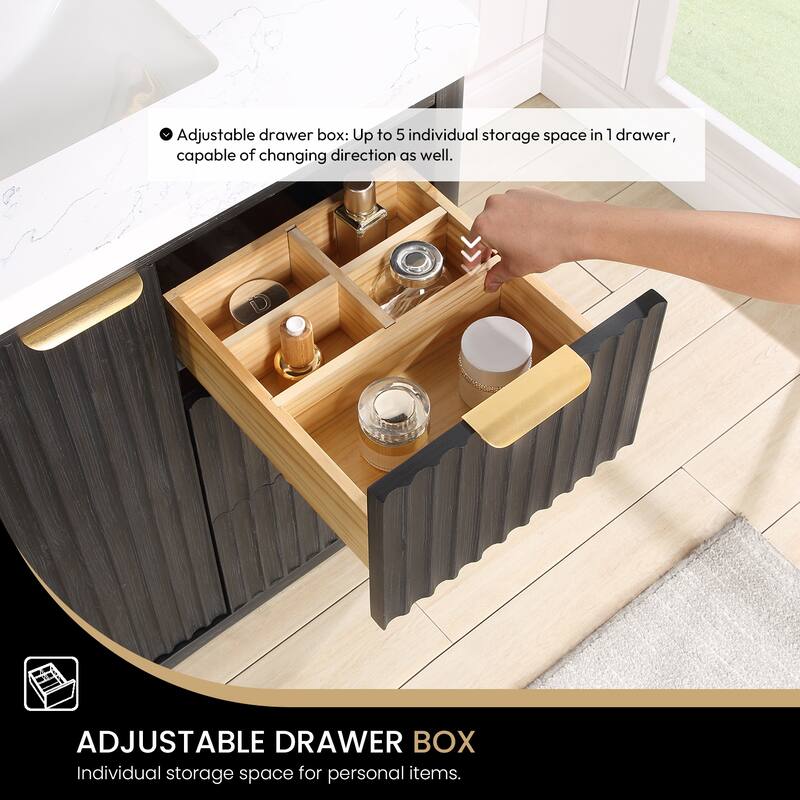 Cadiz Bath Vanity with Composite Stone Top and Mirror