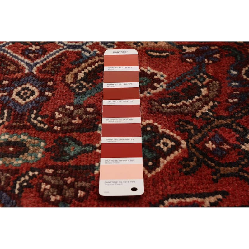 ECARPETGALLERY Hand-knotted Andelz Red Wool Rug - 3' 7" x 10' 2"