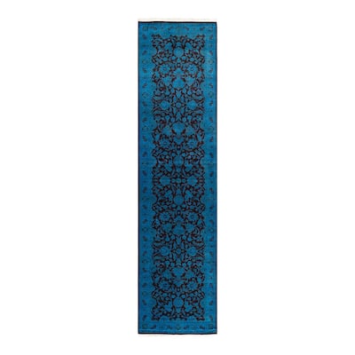Overton Hand Knotted Wool Vintage Inspired Modern Contemporary Overdyed Beige Area Rug - 2' 7" x 10' 3"
