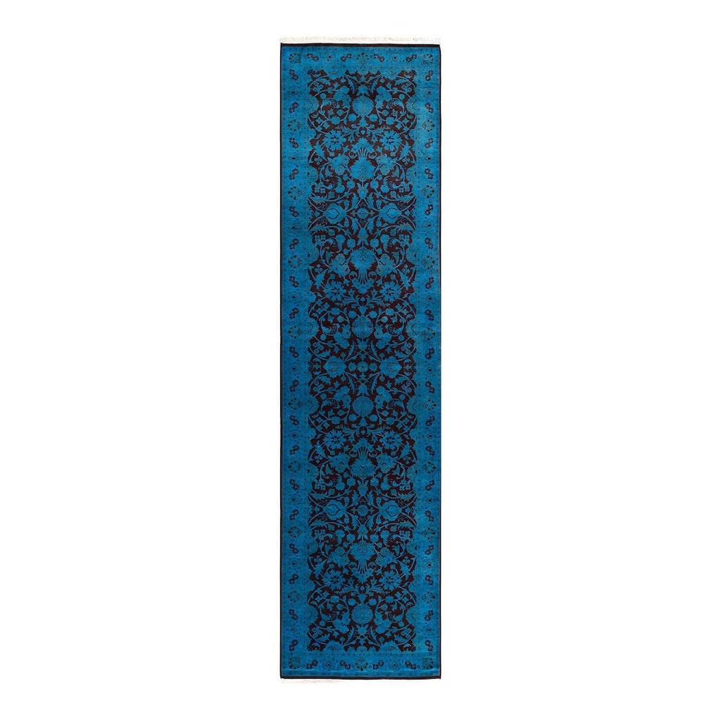 Overton Hand Knotted Wool Vintage Inspired Modern Contemporary Overdyed Beige Area Rug - 2' 7" x 10' 3"