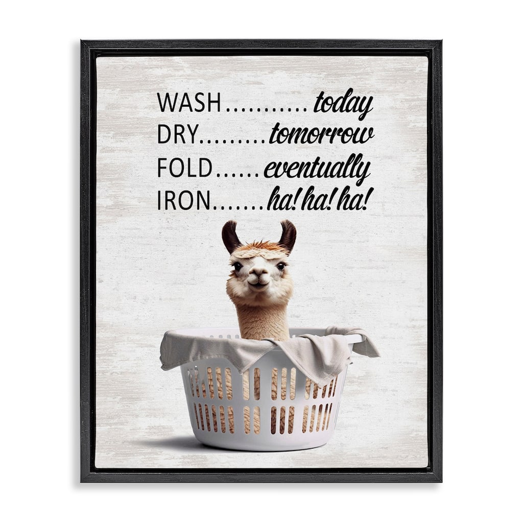 Stupell Funny Laundry Timing Framed Floater Canvas Wall Art Design By Lettered and Lined