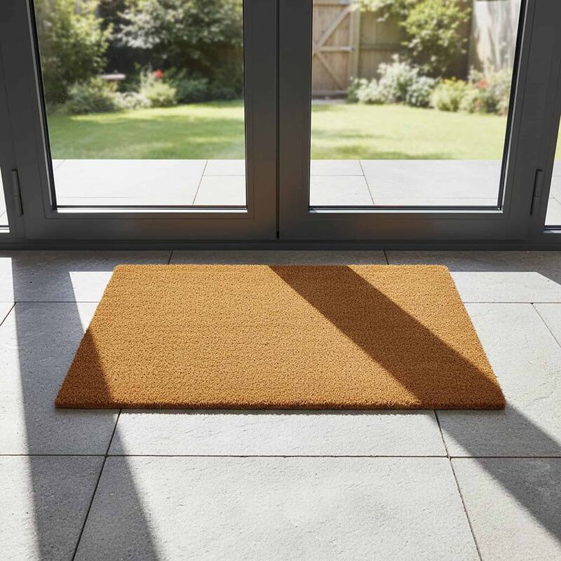 Front Door Mat Coir Coco Fibers Rug 24x16 Inch Natural - 16 W x 24 L x 5/8 H