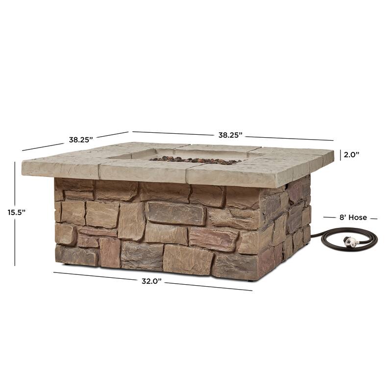 Sedona 38" Sq LP Fire Table w/Natural Gas Conversion by Real Flame