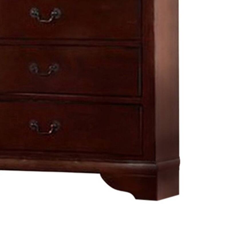 Decorously Functional Pine Wood, Plywood & Birch Veneer Chest, Cherry