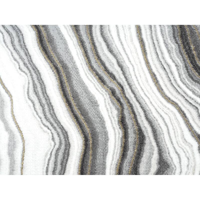 Abani Luna Contemporary Grey and Gold Granite Area Rug