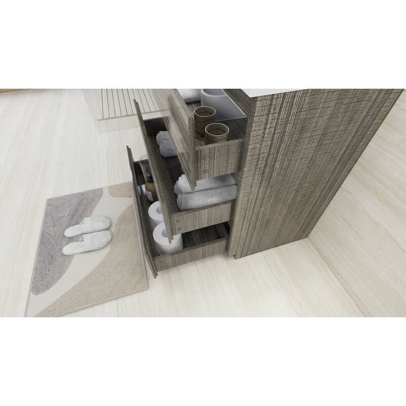 Aron 30'' Freestanding Vanity with Reinforced Acrylic Sink