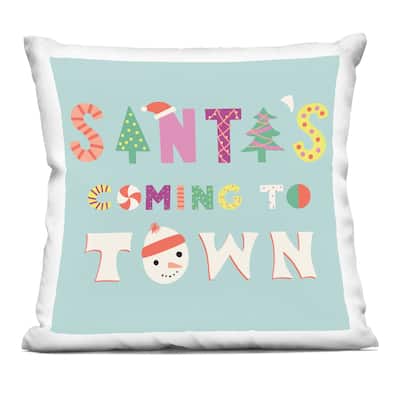 Stupell Whimsical Santa's Coming To Town Decorative Printed Throw Pillow Design by Sazerelli Designs