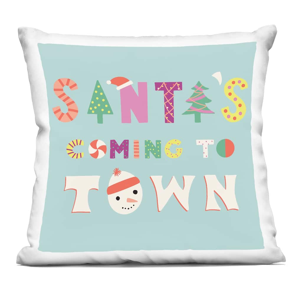 Stupell Whimsical Santa's Coming To Town Decorative Printed Throw Pillow Design by Sazerelli Designs