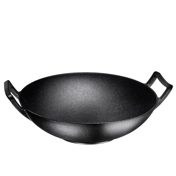 Pre-Seasoned Cast Iron Wok with Lid
