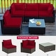 preview thumbnail 46 of 61, Costway 5PCS Patio Rattan Furniture Set Cushioned Sofa & Chair Coffee