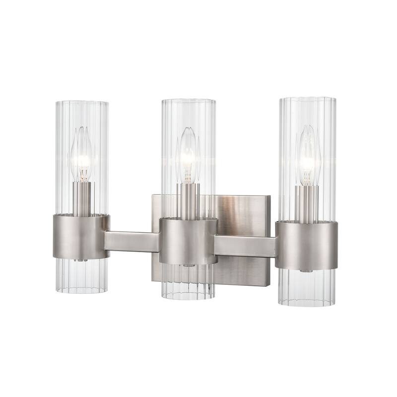 Millennium Lighting Caberton Brushed Nickel Vanity Light Fixture with Clear Beveled Shades