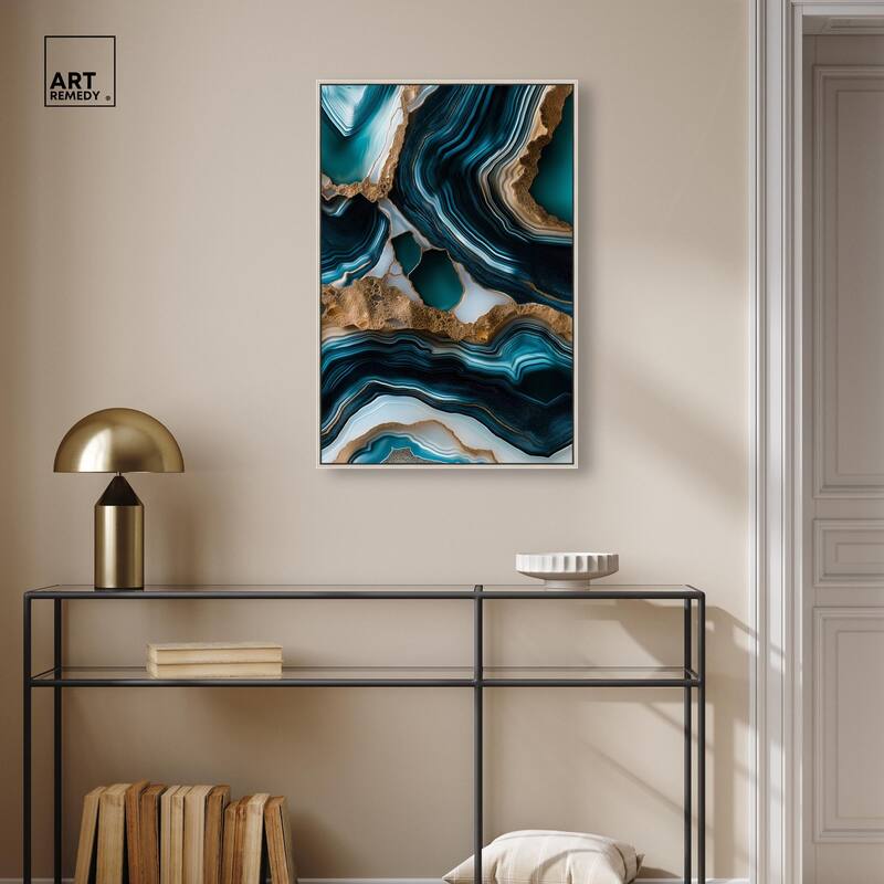Teal Tectonic II Canvas by Art Remedy