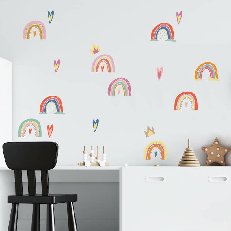 Walplus Hand-drawn Rainbows Love Children Wall Sticker Nursery Decor