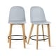 preview thumbnail 82 of 84, Set of 2 Designer Plastic Counter Stools Chair With Backs Side Armless Molded Kitchen Dining Bar Patio Indoor Outdoor Cafe Grey