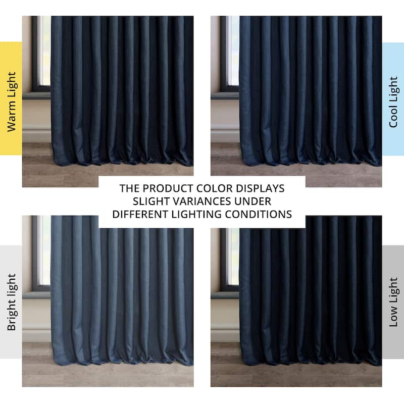 Exclusive Fabrics Faux Linen Extra Wide Room Darkening Curtains Panel - Versatile Privacy Drapery for Wide Windows (1 Panel)